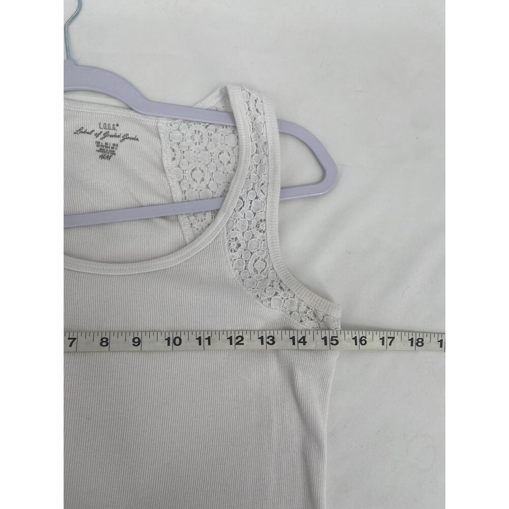 L.O.G.G Label of Graded Gods H&M White Open Knit Strap Tank Top Large - Picture 10 of 10